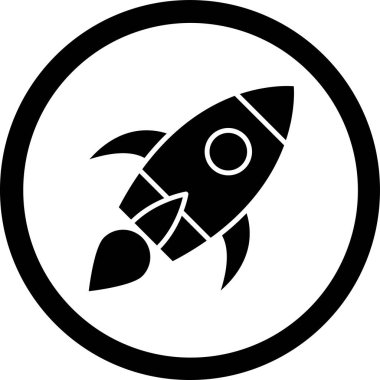 roket simgesi, vektör illüstrasyonu