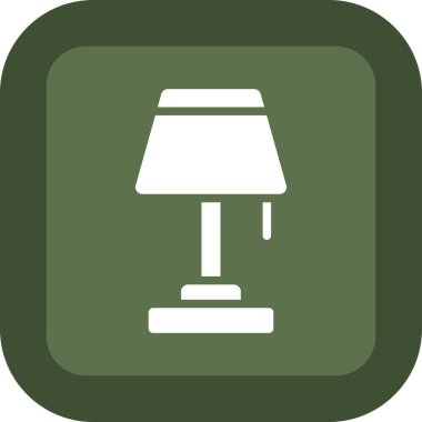 Lamba ikonu. Bu düz yuvarlak kare düğme gri ve gri renkler kullanır ve beyaz bir arkaplanda izole edilir