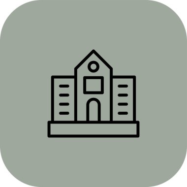 Web ve mobil uygulaması tasarımı, okul logo kavramı için beyaz arka plan üzerinde izole okul simge vektör