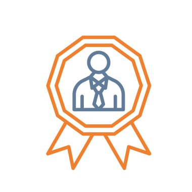 Ödül simgesi vektörü beyaz arkaplanda izole edildi, ödül işareti