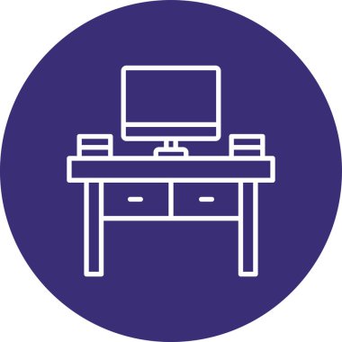 Ofis ve modern simgenin vektör illüstrasyonu