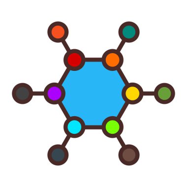 Molekül yapısı izole edilmiş simge tasarımı