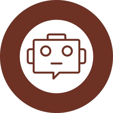 Moda biçimi izole edilmiş arkaplanda robot baş simgesi