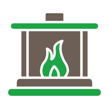 Petrol tankı vektör simgesi. biçim iki renkli düz sembol, eko yeşil ve gri renkler, yuvarlak açılar, beyaz arkaplan.