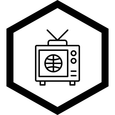 Televizyon. Web simgesi basit tasarım