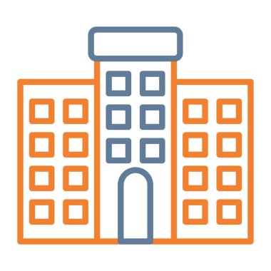 Bina. Web simgesi basit illüstrasyon