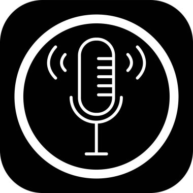 podcast web simgesi, vektör illüstrasyonu