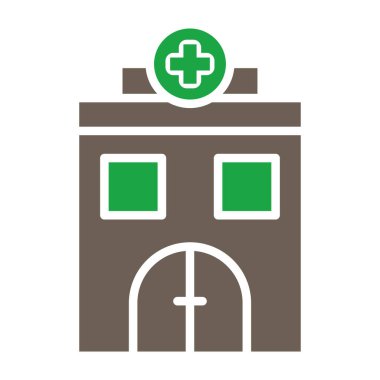 Hastane renkli vektör simgesi