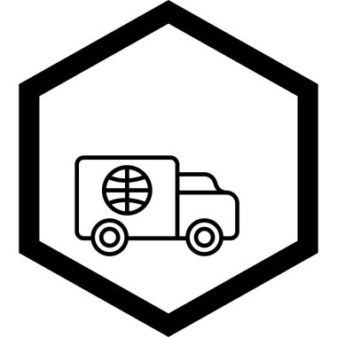 Bir kamyon simgesinin vektör çizimi