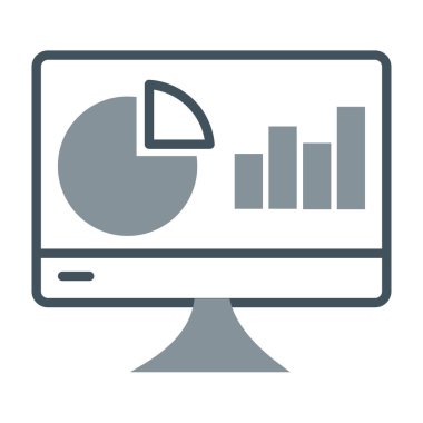 veri analizi düz çizgi simgesi, vektör, illüstrasyon. grafik taslak işareti, konsept.