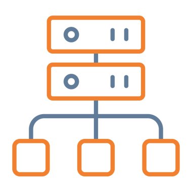 sunucu ağ sunucu simgesi. Çizgi biçimi ince çizgi vektör sembolüdür.