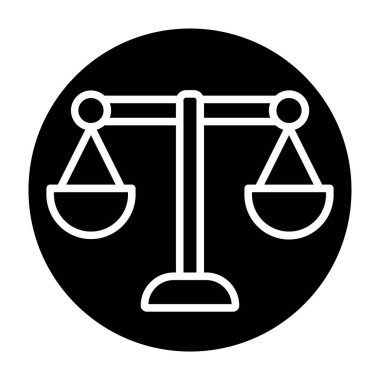 Adalet ölçek vektörü simgesi