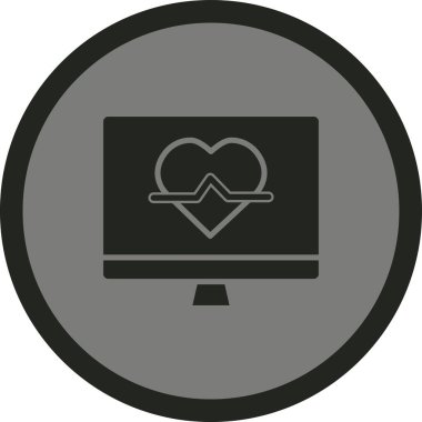 tıbbi çevrimiçi monitör yuvarlanmış simge