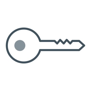 anahtar düz stil ikonu, vektör çizim