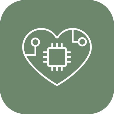 akıllı aşk kalp simgesi dış hat biçiminde