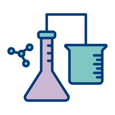Bilim ve kimya renkli vektör simgesi