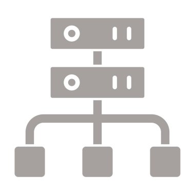 beyaz arkaplanda izole edilmiş sunucu simgesi vektörü, sunucu işareti