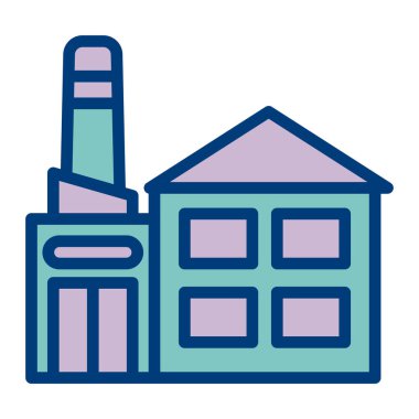 Fabrika renkli vektör simgesi