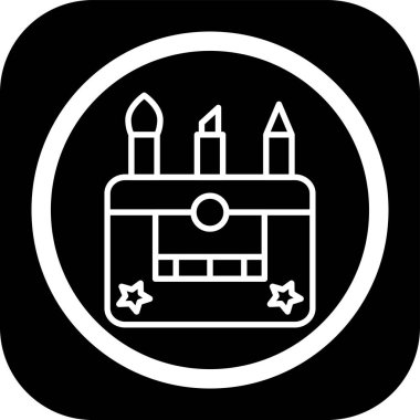 Makyaj Çantası Web simgesi, vektör illüstrasyonu