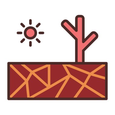 Çöl ikonu vektör illüstrasyonu