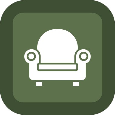 Beyaz arkaplanda koltuk simgesi, illüstrasyon, vektör