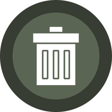 Çöp Can düz yuvarlak vektör simgesi