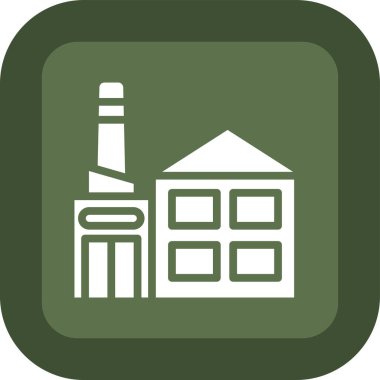 Fabrika binası simgesi, vektör illüstrasyonu