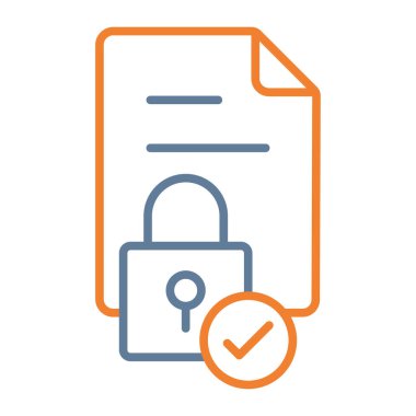 belge kilit simgesi, vektör illüstrasyonu