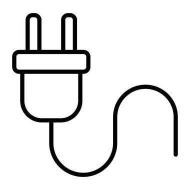 Elektrik prizi simgesi. Beyaz arkaplanda izole edilmiş web tasarımı için Elektrik eklentisi vektör simgesi