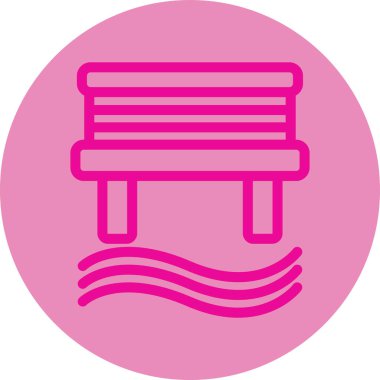 Tek bir sandalye simgesinin vektör illüstrasyonu