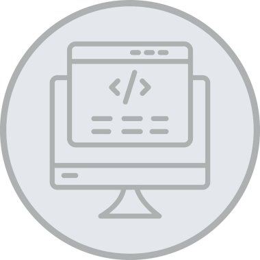 Ana hatlar biçiminde web geliştirme kodlama simgesi