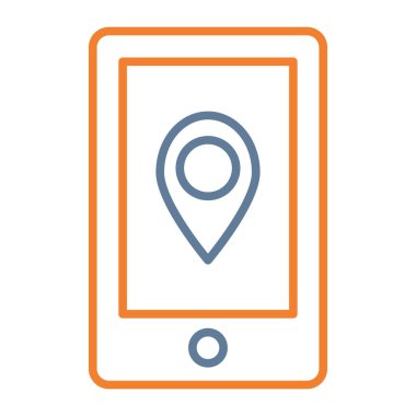 Moda biçimi izole edilmiş arkaplanda mobil konum simgesi