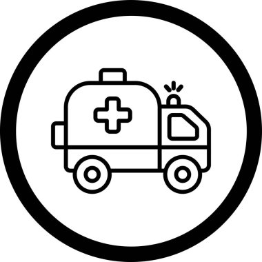 Ambulans. Web simgesi basit illüstrasyon