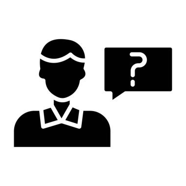 Soru vektörü düz simgesi