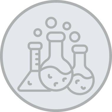 Kimyasal laboratuvar laboratuvar test simgesi ana hatları biçiminde