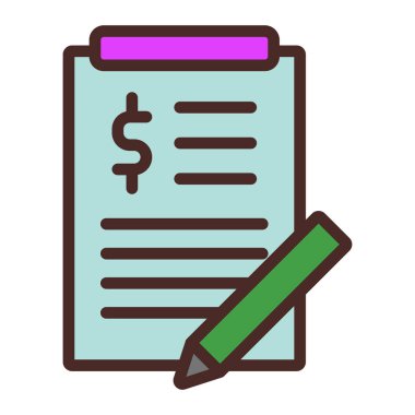 sözleşme vektör renk çizgisi simgesi