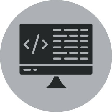 Kodlama vektörü simgesi düz simgesi