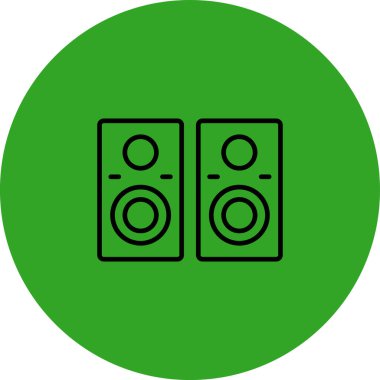 Hoparlörler web simgesi, vektör illüstrasyonu