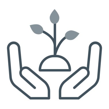 Arka planda izole edilmiş bir bitki simgesi vektör çizimi