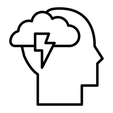 Beyin. Web simgesi basit illüstrasyon