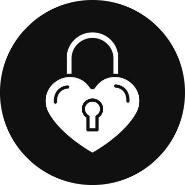 kalp kilidi ikon vektör illüstrasyonu