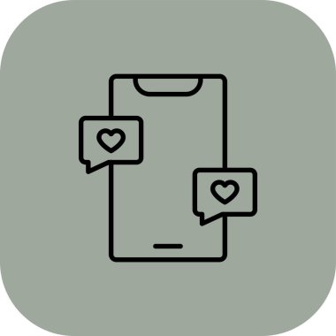 Vektör kalp düz simgesi