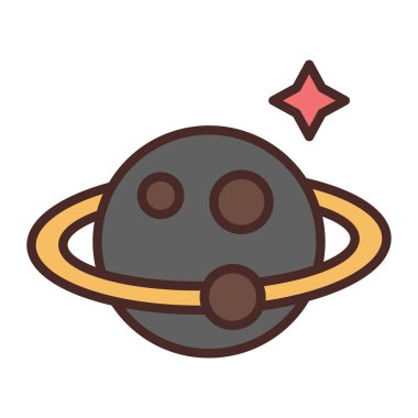 gezegen vektörü düz renk simgesi