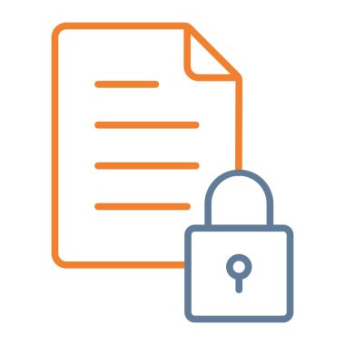 vektör ince çizgi simgesini kilitle