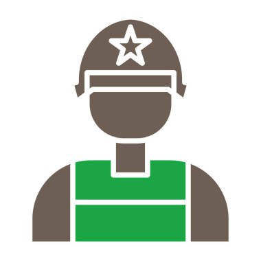 İşçi düz simgesi. vektör illüstrasyonu