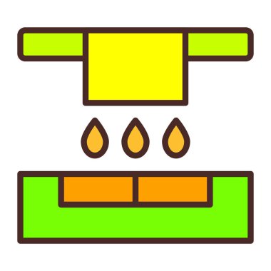 Bir benzin istasyonunun vektör illüstrasyonu