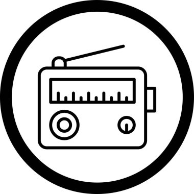 Radyo. Web simgesi basit illüstrasyon