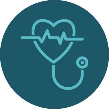 Steteskop. Web simgesi basit illüstrasyon