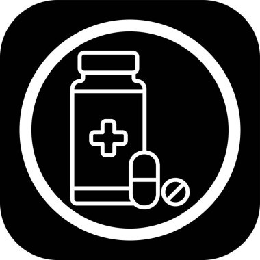 ilaç şişesi simgesi, vektör illüstrasyonu