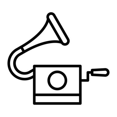 megafon hoparlör çizgisi simgesi, konsept illüstrasyon, taslak sembol, vektör işareti, doğrusal sembol.